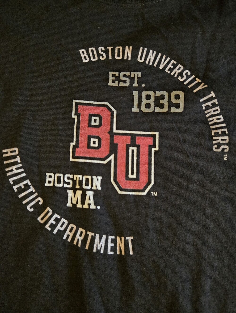 Boston University Terriers BU Collegiate T-Shirt Black M